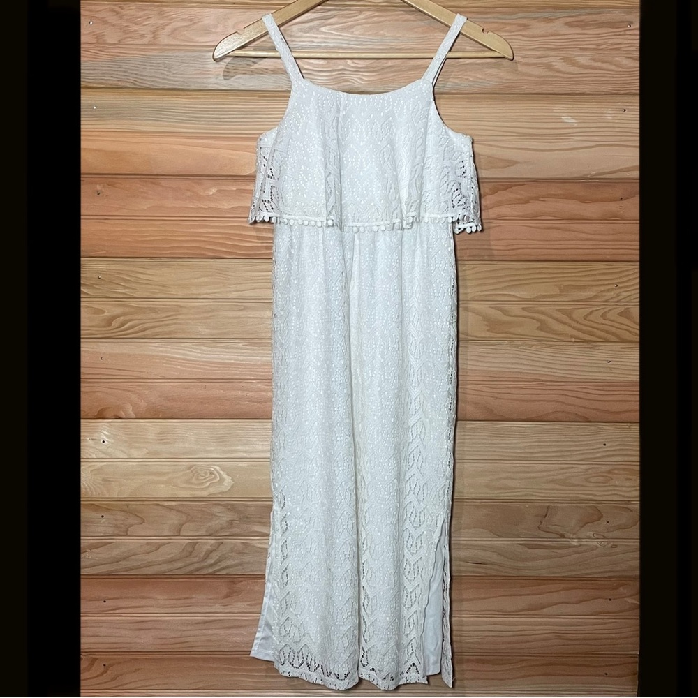 Sequin Hearts Girls - Long White Dress - Size 7